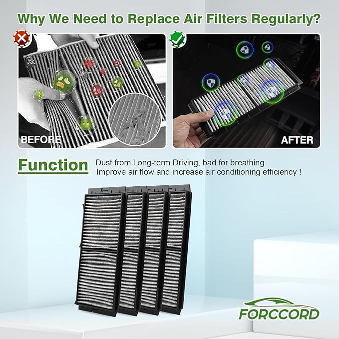 4-PACK HEPA Cabin Air Filter Fits for Mazda 3 2010-2013, Mazda 3 Sport 2010-2014 Activated Carbon Cabin Filter Replacement CF11672 BBM4-61-J6X Accessories