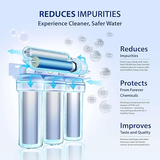 APEC Water Systems ROES-50 Reverse Osmosis Water Filter Essence Series Top Tier 5-Stage WQA Certified Ultra Safe Reverse Osmosis System