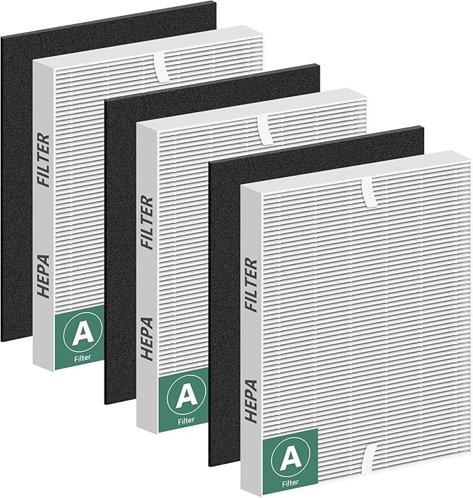 115115 Filter A Replacement Compatible with Winix PlasmaWave Air Purifier C535 5300 5300-2 6300 6300-2 5000 9000 C909 AM90,3 Pc H13 True Size 21 Filters and 3 Pc Carbon Pre-filters，By Improvedhand