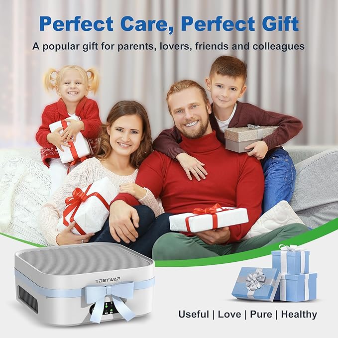 Air Purifiers for Home Bedroom Up to 600 ft², True HEPA Air Purifier for Pets Dust Dander Pollen Odor Smoke, Portable Car Air Purifier for Travel(White)