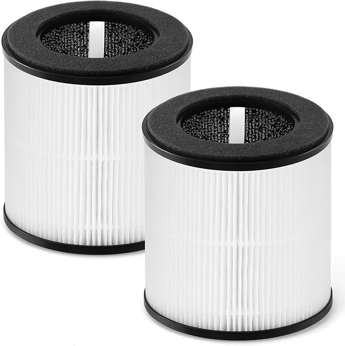 ROMON B-D02L Replacement Filter Compatible with MOOKA B-D02L & M05 Air Purifier, KOIOS B-D02L Air Purifier, VEWIOR B-D02U Air Purifier, 3-in-1 H-13 True HEPA, High-Efficiency Activated Carbon, 2 Pack