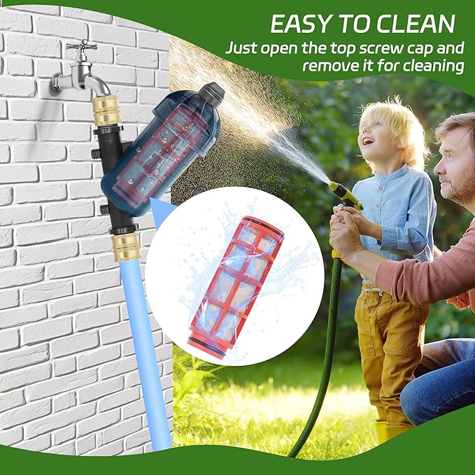 2 PCS US Standard 3/4 Drip Irrigation Y Filter (120 Mesh Stainless Steel Screen), USA Garden Hose 3/4 GHT Male Thread Irrigation Screen Filter for Garden Irrigation