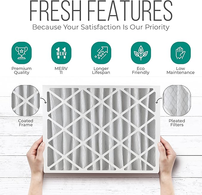 Furnace Filters 16x25x4 - HVAC Air Filter Replacement FC100A1029 Merv 11 with Homequip Easy Disposal Bag (3 Pack)