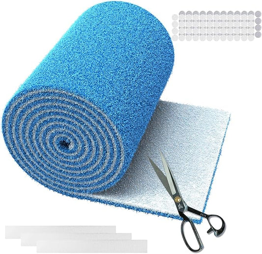 Air Vent Filters 20"X120", MERV 8 Electrostatic Cut to Size Floor Vent Roll, Blue & White Cut to Fit Air Vent Filters for Home Floor, Ceiling, Refrigeration, HVAC Vent And More, Compression Packing