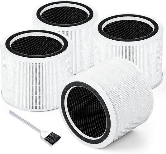 Funmit Core 200S Replacement Filter for Core 200S Smart WiFi Air Purifier, 3-in-1 H13 True HEPA Filter Replacement and High-Efficiency Activated Carbon, Part # Core 200S-RF, 4 Pack