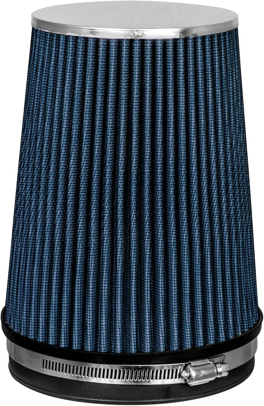 BLUE 6" 152 mm Inlet Truck Cold Air Cone Replacement Performance Washable Clamp-On Dry Air Filter (8" Tall)