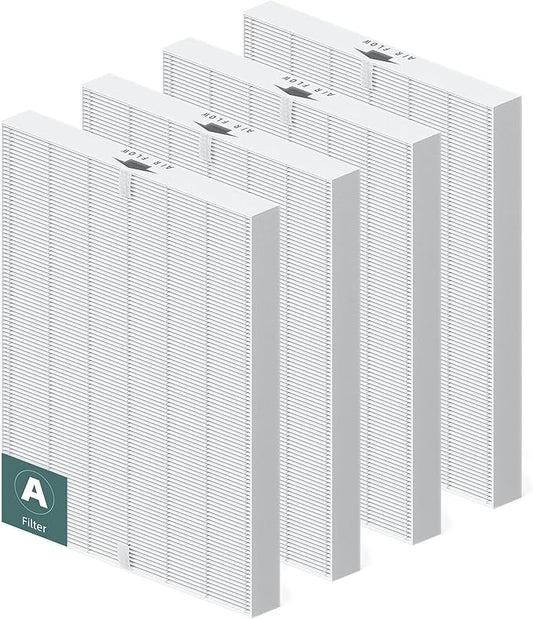 4 Pack 115115 HEPA Replacement Filter A for Winix PlasmaWave Air Purifier C535 5300 5300-2 5500 5500-2 6300 6300-2 P300 AM90 9000 5000 5000B C909 9800, H13 True HEPA Size 21 Filter