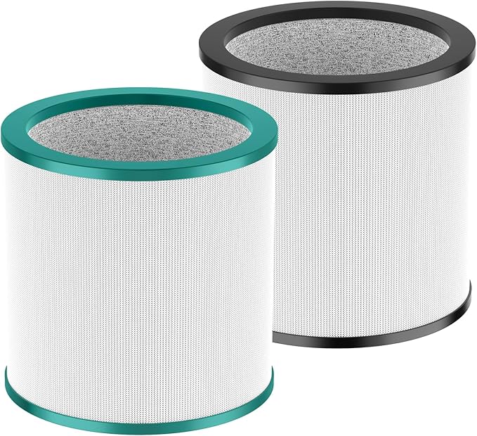 TP01 HEPA Replacement Filter Compatible with Dyson Tower Purifier Pure Cool Link TP01, TP02, TP03, AM11, BP01 Models, Replace Part 968126-03, 2 Pack (Green+Black)