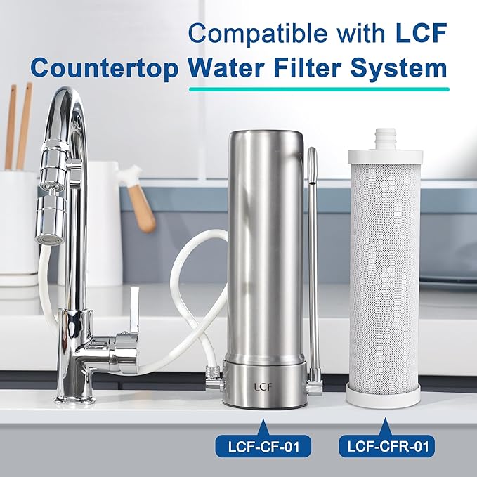 LCF Replacement Filter, Compatible with LCF-CF-01, Waterdrop Filter Replacement for WD-CTF-01 & WD-CTF-02 Systems, Replaces WD-CFF-01, 6-Stage, 𝐒𝐢𝐥𝐯𝐞𝐫 𝐈𝐨𝐧𝐬 Enhanced, 16,000 Gallons, 2-Pack