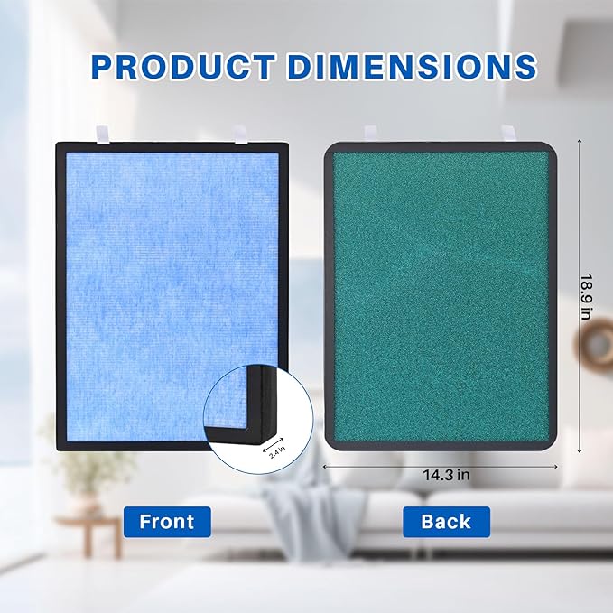 HSP002 Replacement Filter for Hathaspace Air Purifier Filters HSP002, 4-in-1 H13 True Hepa Filter