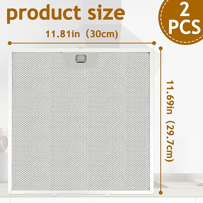 2 Pack WB02X24872 Range Hood Grease Filter Compatible with GE JVW5301EJ1ES JVW53011SJ1SS JVW5301BJ1TS JVW5301FJ1DS JVW5301EJ2ES