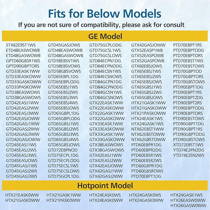 2 Pack WE03X23881 Dryer Lint Filter Screen Replacement for GE & Hotpoint Dryer, Stainless Steel Screen Filter with Cleaner Brush, Replaces AP6031713, WE03X23881, 4476390, PS11763056, EAP11763056