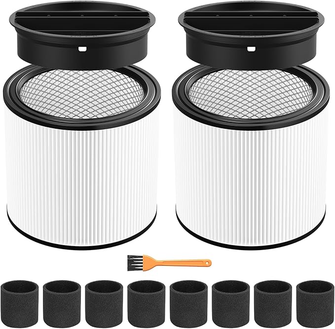 Foam Sleeve Filter for Shop-Vac 90304 90350 90333 Replacement for Most Wet/Dry Vacuum Cleaners 5 Gallon and Above, Compare to Part No.90304, 90585 (2+8+2+1)