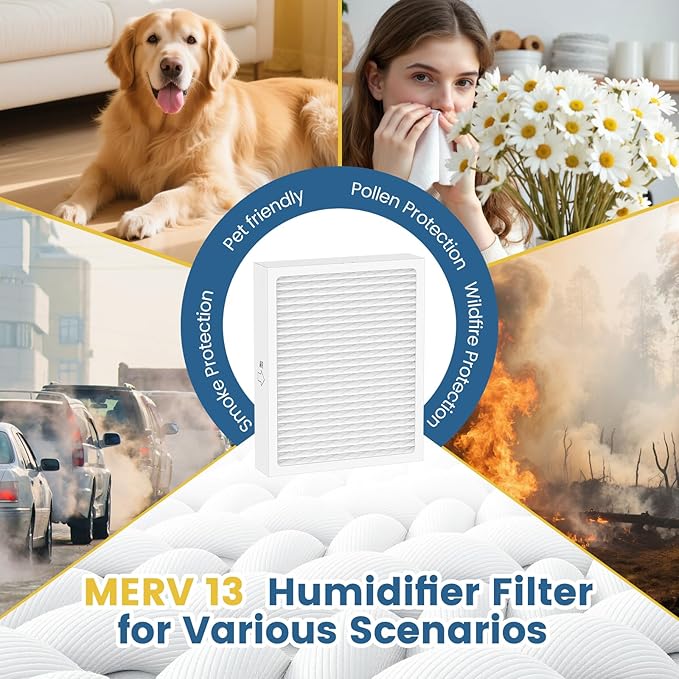 MERV 13 Dehumidifier Filter 14 x 17.5 x 1.75 for santa fe dehumidifier Advance90, Advance100, Advance120, Ultra98H, Ultra120H, for Honeywell DR90 & DR120 Models, 4 Packs