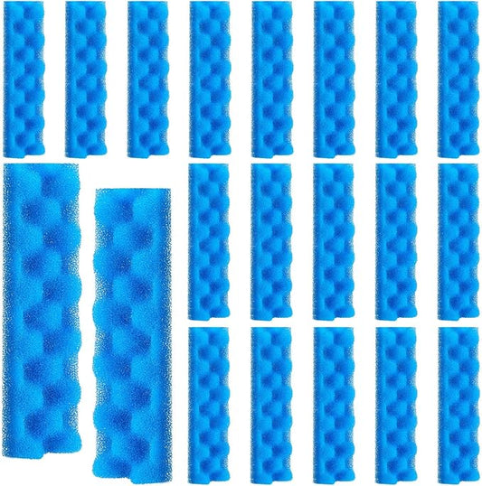 Maxcheck 20 Pcs Bio Sponge Foam Compatible with 406/407 Foam Filters Media Replacement Sponges for Aquarium Filters Fish Tank Accessories, Blue