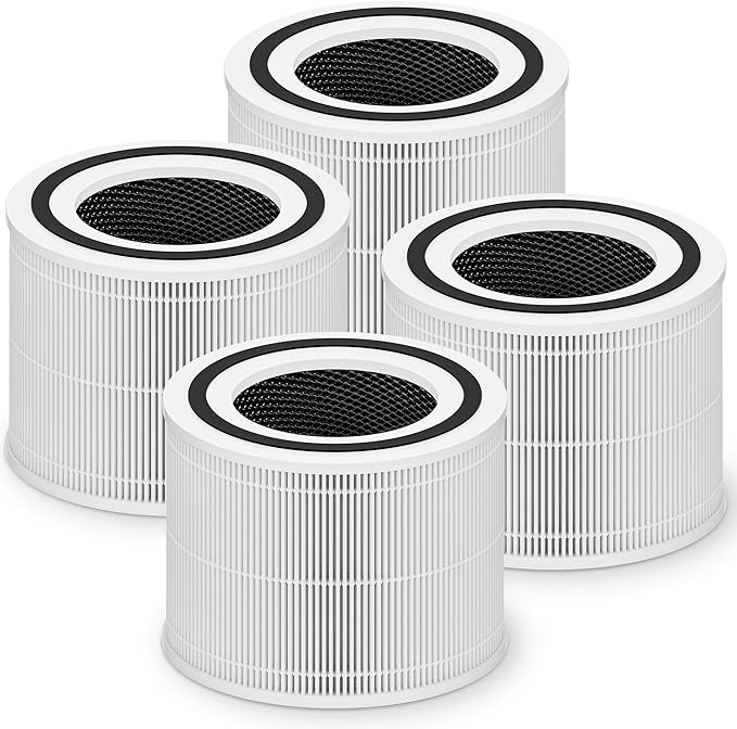 240 True HEPA Replacement Filter 14 Compatible with Puroair 240 Air Purifier, 3-in-1 High-Efficiency HP-14 True HEPA with Activated Carbon Filter, 4 Pack, White