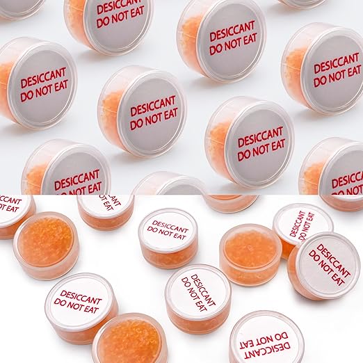 2 Gram 110 Pack Desiccant Packs Food Grade, Silica Gel Capsule with Indicating Silica Gel Beads (Orange to White), Moisture Absorber Packets Silica Gel Packets