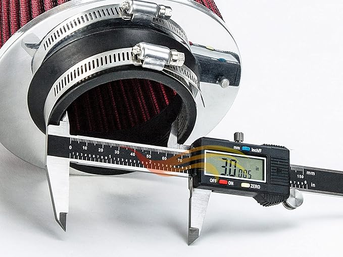 RED 3" 76 mm Inlet Cold Air Cone Replacement Performance Washable Clamp-On Dry Air Filter