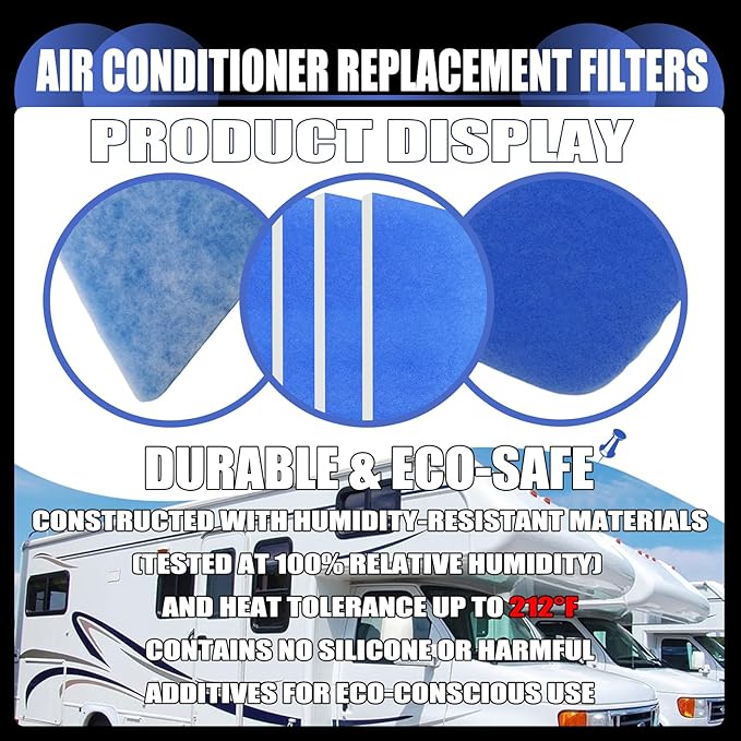 6 Pack 6x16 Inch MERV 8 RV Air Conditioner Replacement Filters - Direct Fit for Coleman Mach Vent System (AC Air Filter Set)