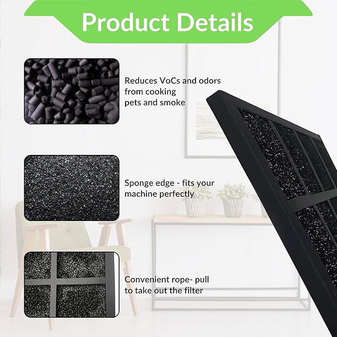 Nispira Activated Carbon Pre Filter Replacement Compatible with Sharp FZ-A80DFU Plasmacluster Air Purifier Model FP-A60UW and FP-A80UW, 2 Units