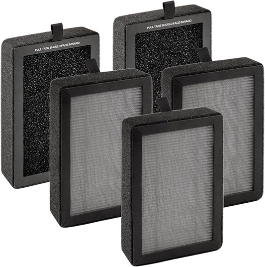5 Pack LV-H128 Replacement Filter for LEVOIT LV-H128/ PUURVSAS (HM669A)/ ROVACS (RV60) Air Purifier, LV-H128 H13 True HEPA Filter, 3-in-1 Activated Carbon Filters, Replace #LV-H128-RF