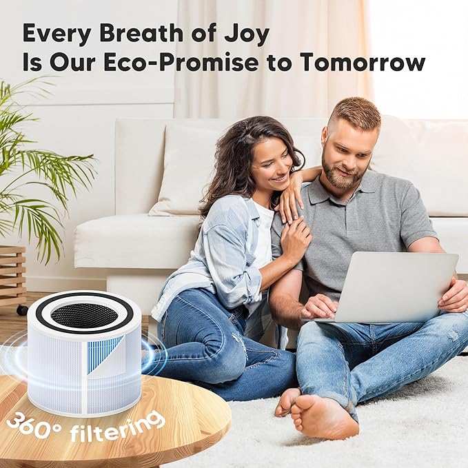 Core 300 Smoke Remover Replacement Filter for LEVOIT Core 300, Core 300S and Core 300-P Air Purifier, 4-in-1 H13 True HEPA Filter Replacement, Compared to Part # Core 300-RF-SR, 2 Pack, Blue