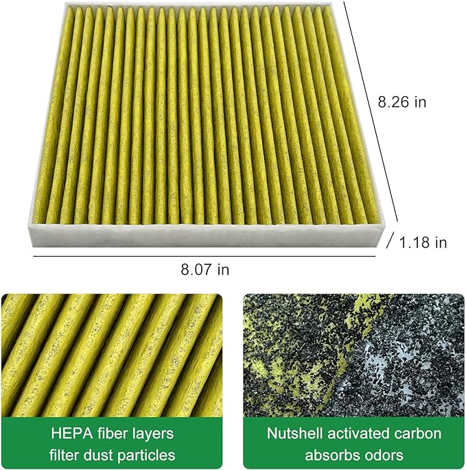 2PCS Cabin Engine Air Filter JM802 JM726A Kits Fits for MDX 3.5L 2022-2025, Pilot 3.5L 2023-2025, Replacement for CF11182, 80292-TF0-G01, 1722061AA00