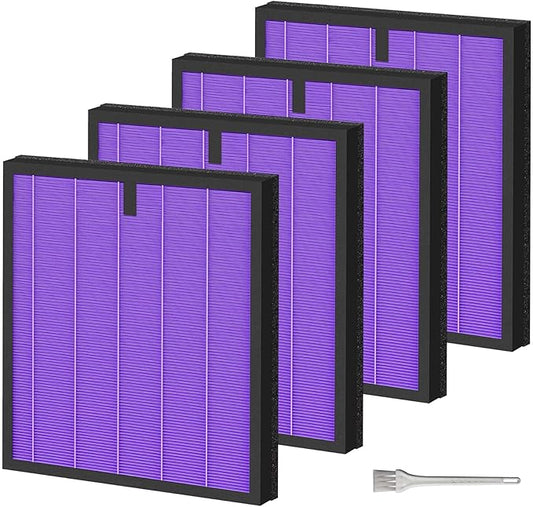 4 Pack HY4866 Air Purifier Replacement Filter for MORENTO HY4866, WESTHEY HY4866, YIOU M1 Air Cleaner Purifiers, HY4866 Filter Replacement Multifunction Version Air Purifier Filters + 1 Cleaning Brush