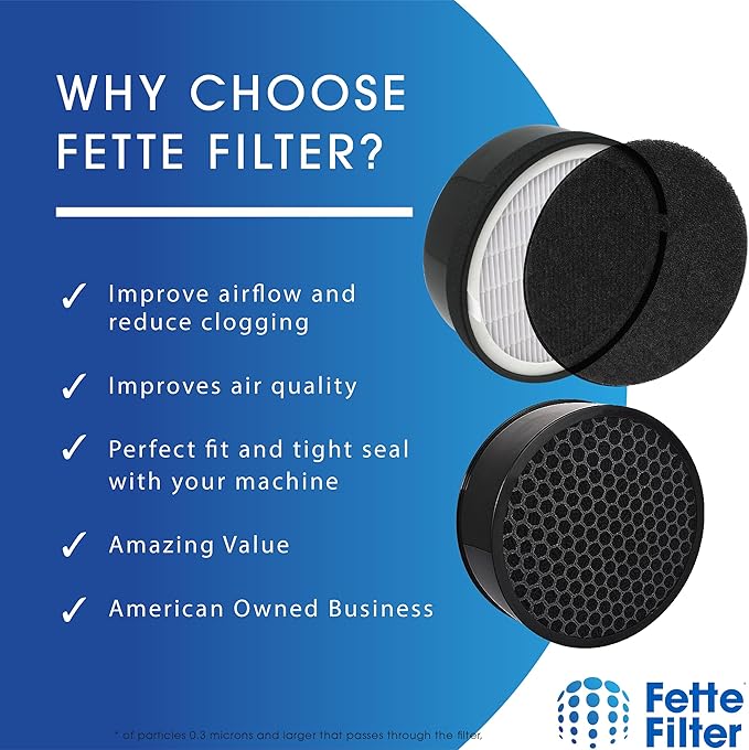 Fette Filter - Premium H13 True HEPA Replacement Filter compatible with Levoit Air Purifier LV-H132 Also Compatiable with other select Air Purifiers see listing for details Pack of 4