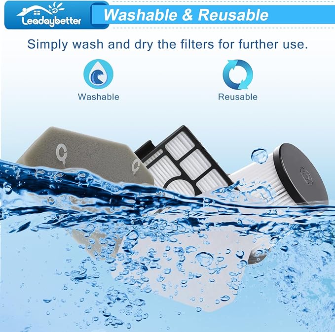Leadaybetter BU3523 BU3521 BU3120 Detect Filter Replacement Compatible with Shark Clean Lightweight, Clean and Empty Cordless Stick Vacuum Cleaner, Compare to Part XPRFIW1000, XFBU3000