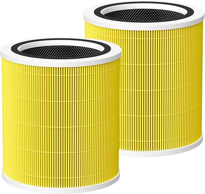 Core 400S Pet Care Replacement Filter for LEVOIT Core 400S Smart Air Purifi-er, 3-IN-1 HEPA and Activated Carbon Filter, Compared to Part# Core 400S-RF(LRF-C401S-P-WUS), Yellow (2 Pack)