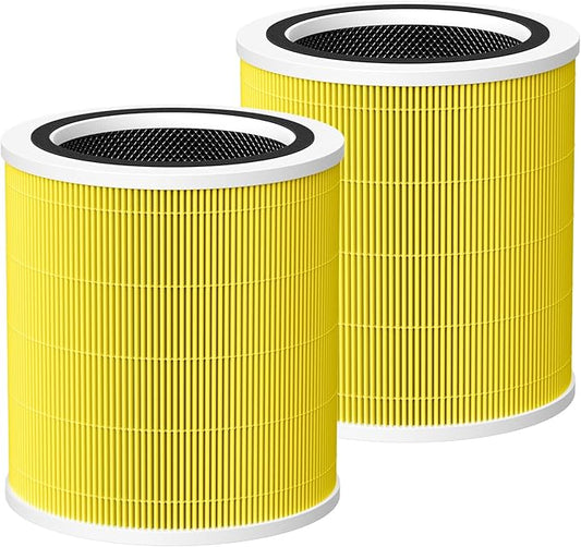 Core 400S Pet Care Replacement Filter for LEVOIT Core 400S Smart Air Purifi-er, 3-IN-1 HEPA and Activated Carbon Filter, Compared to Part# Core 400S-RF(LRF-C401S-P-WUS), Yellow (2 Pack)