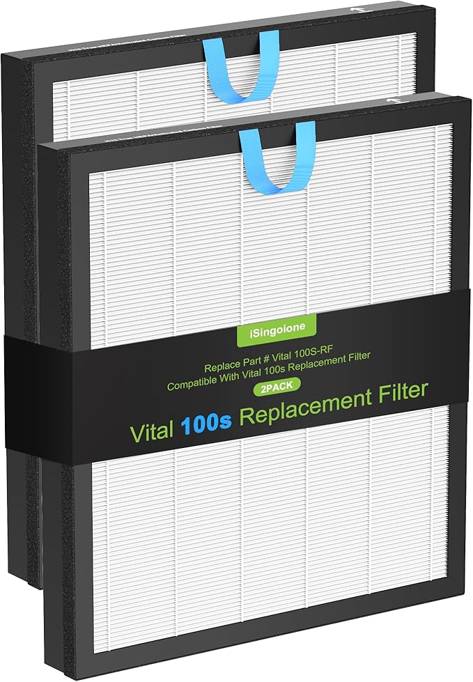 Vital 100S Filter Replacement Compatible with LEVOIT Vital 100S and Vital 100S-P Air Purifier, 3-in-1 Filtration with H13 Grade True HEPA, High-Efficiency Activated Carbon Filter, Part# Vital 100S-RF