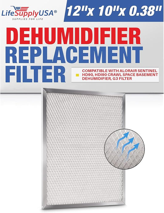 LifeSupplyUSA Filter Replacement Compatible with AlorAir Sentinel HD90, HDi90 Crawl Space Basement Dehumidifier, G3 Filter