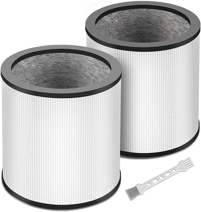 2 Pack Upgraded TP01 TP02 Replacement Filter Compatible with Dyson Pure Cool Link TP01, TP02, TP03, BP01, AM11 Tower, 360° True Filter, Compare to Part # 968126-03，Black