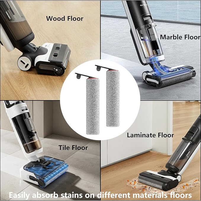 Replacement Vacuum Filters Roller Brushes Compatible with Dreame H12 Pro Wet Dry Vacuum Cleaner, Efficient Replacement Filters for Clean Floors (【H12Pro】2 Brush)