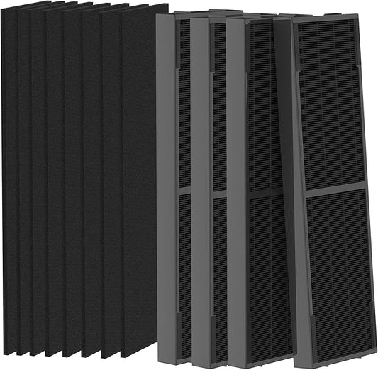4 Packs FLT4825SM Smoke Clean True HEPA Filter B Compatible with AC4825 AC4825E AC4825W AC4300 AC4800 AC4900 AC4850 Air Cleaner Purifier with 8 Activated Carbon Pre-Filters