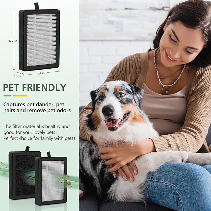 6 Pack LV-H128 Replacement Filter Compatible with LEVOIT LV-H128 / PUURVSAS (HM669A) / ROVACS (RV60) Air Purifiers, 3-in-1 HEPA, Activated Carbon Layer and Pre-Filter