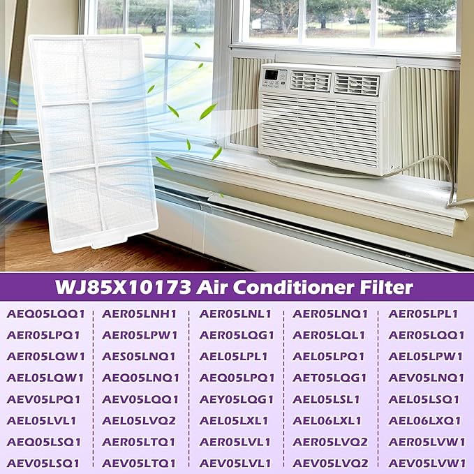 Earthtec WJ85X10173 Replacement for GE Air Conditioner Filters 1811882 AP4538886 AH2577777 EA2577777 PS2577777 Room Window AC Filter Screen