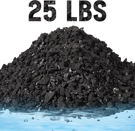 Timgle 25 Lbs Bulk Water Air Filter Activated Charcoal Coconut Hull Granular Activated Carbon 10-18 Mesh Water Distiller Charcoal Filters Media for Filtration