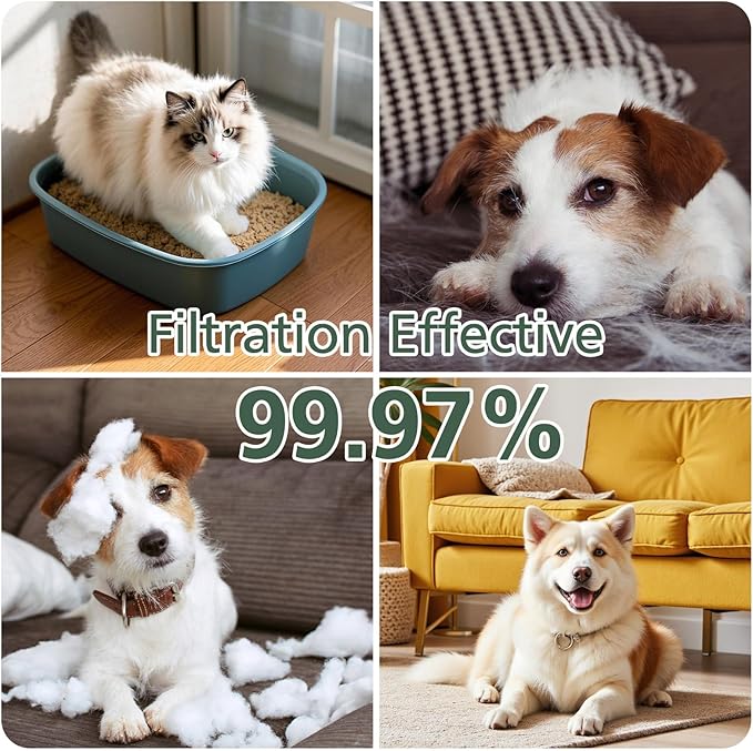 AP-1512HH & 200M Filter Compatible with Coway Airmega AP-1512HH and 200M Air Purifiers, Compared to Part # 3304899, 1 Efficient Filter and 2 Pet Care Pre-Filters, Pink