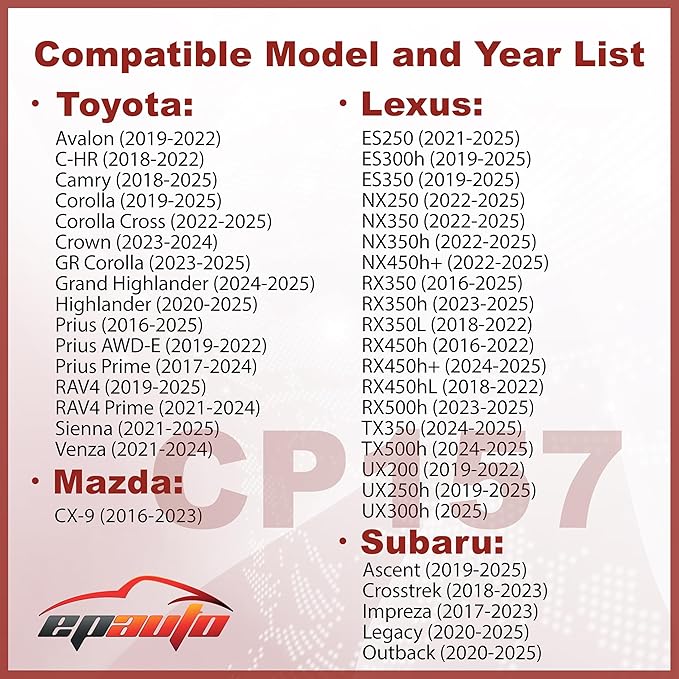 EPAuto CP157 (CF12157) Replacement made for Toyota/Mazda/Subaru Cabin Air Filter includes Activated Carbon - 2 Packs