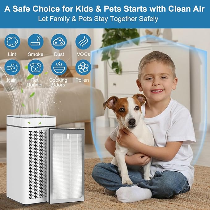 MA40 Replacement Filter Compatible with MA Air Purifier 40 Series MA40 MA40W MA40B,3-In-1 Filtration System of MA40,H13 True HEPA Filter with Activated Carbon Filter,2 Pack