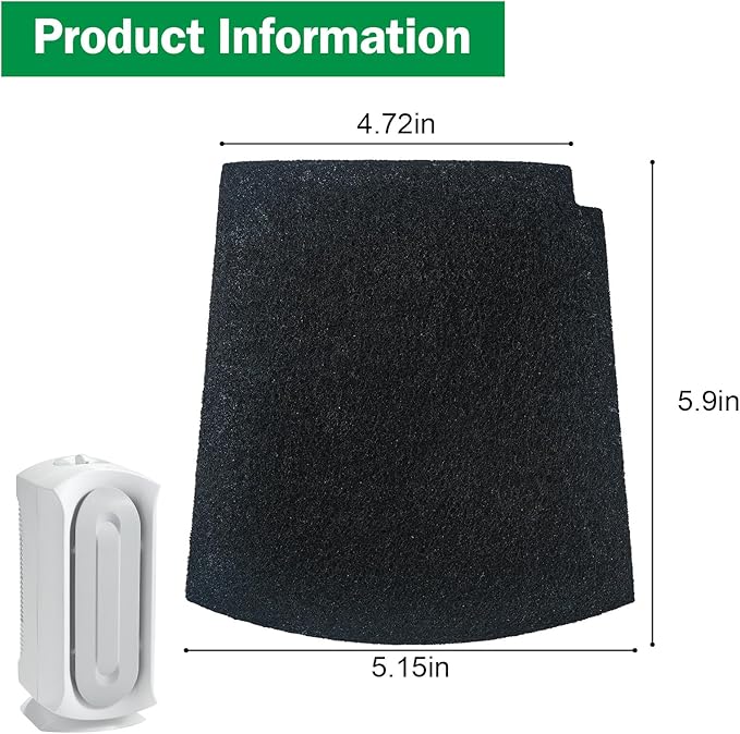 True Air Replacement Filters Compatible with Hamilton Beach Pet TrueAir Purifier Odor Eliminators Models 04234G, 04384, 04386, 04532GM, 04530G, 04530GM, 04531GM (6-Pack)