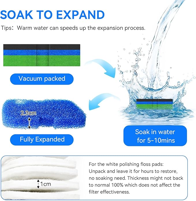 Canister Filter Pads Replacement for Penn Plax Cascade 1000 Canister Filter Aquarium Canister Filter Media Pads Compatible with Cascade 700/1000 CCF2UL/CCF3UL Canister Filter Fish Tank 16 Pack