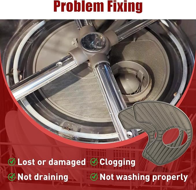 2-Pack WPW10463906 Dishwasher Screen Filter- Compatible with Whirlpool KitchenAid Amana Maytag Kitchen Dishwashers - Replaces WPW10195360,2312301,PS11755148,AP6021820