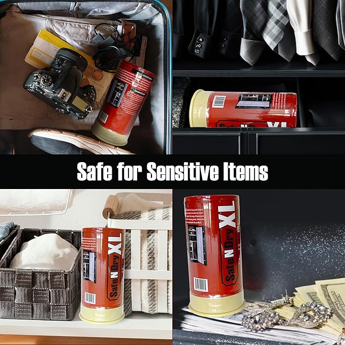 XL Gun Safe Dehumidifier - Portable Moisture Absorber, Prevents Corrosion, 450g Reusable Indicating Silica Gel Desiccant Canister for 60 Cubic Feet