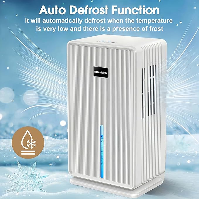 Dehumidifiers for Home, Upgraded 101OZ Dehumidifier (800 sq.ft), Quiet Dehumidifier for Basement, Bedroom, Bathroom, RV, Closet with Auto-off, Sleep Mode, 7 Colorful LED Light, Small Portable, White