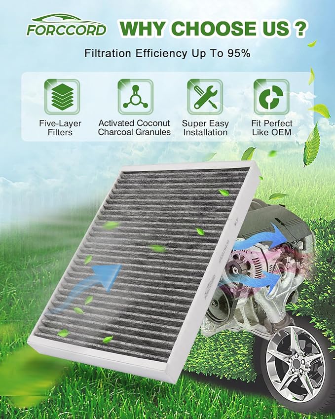 2-Pack Cabin Air Filter Fits for BMW X5 X6 X7 (2019-2025 2026); 530I 540I 530E (17-23), 740I 750I 750Li xDrive (16-22) Activated Carbon Cabin Filter Replacement 64115A1BDB6 Car Accessories