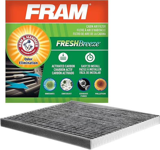 FRAM Fresh Breeze Cabin Air Filter Replacement for Car Passenger Compartment w/ Arm and Hammer Baking Soda, Easy Install, CF11776 for Select Infiniti and Nissan Vehicles